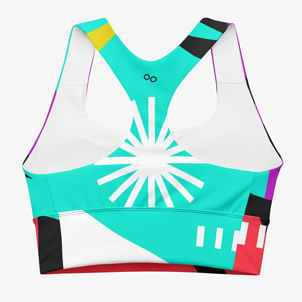 Recycled High Impact Sports Bra "Surrealist 2" Purple/Red/Black