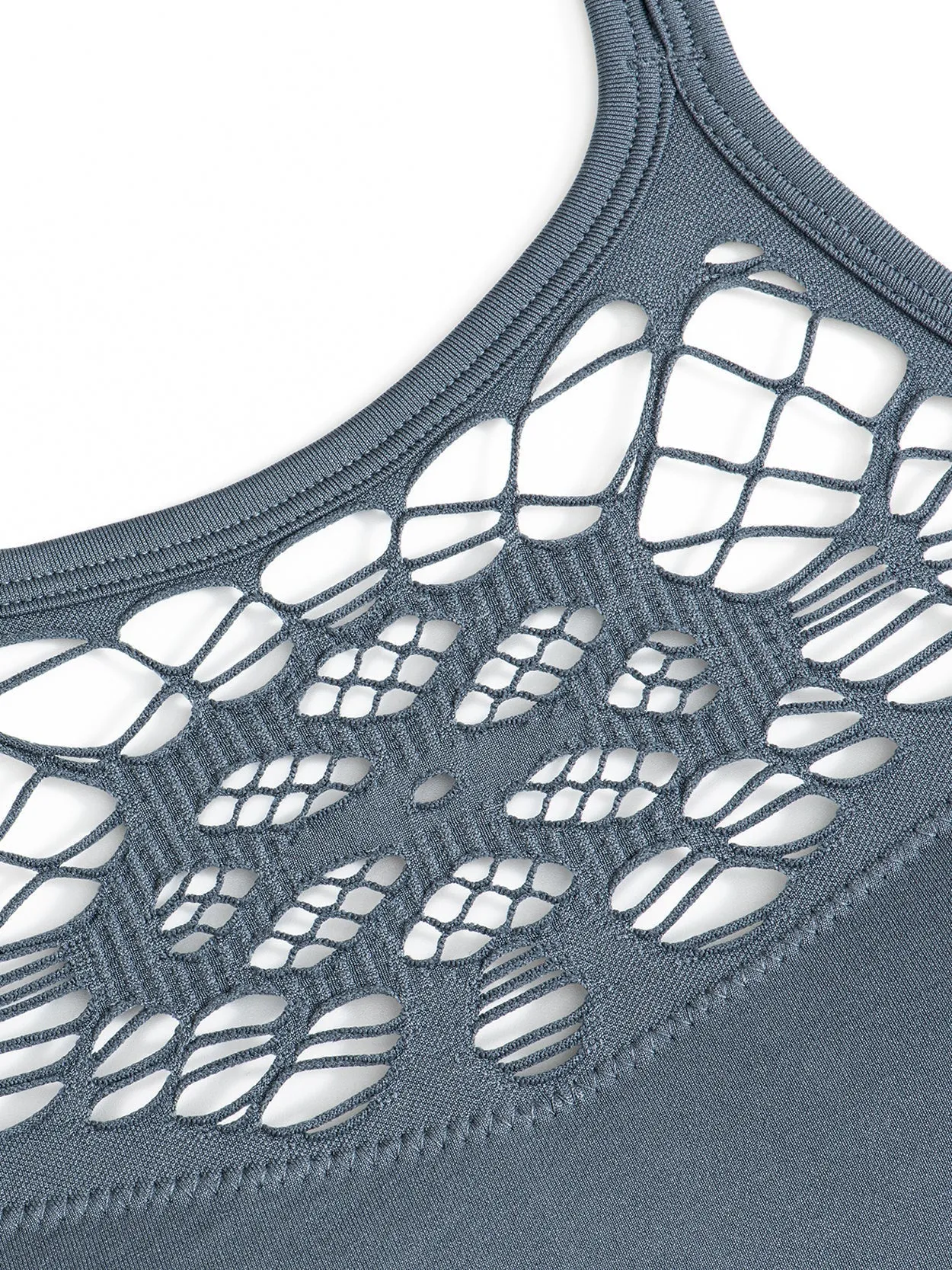 Removable Pads Cross Back Wirefree Sports Yoga Bra Grey