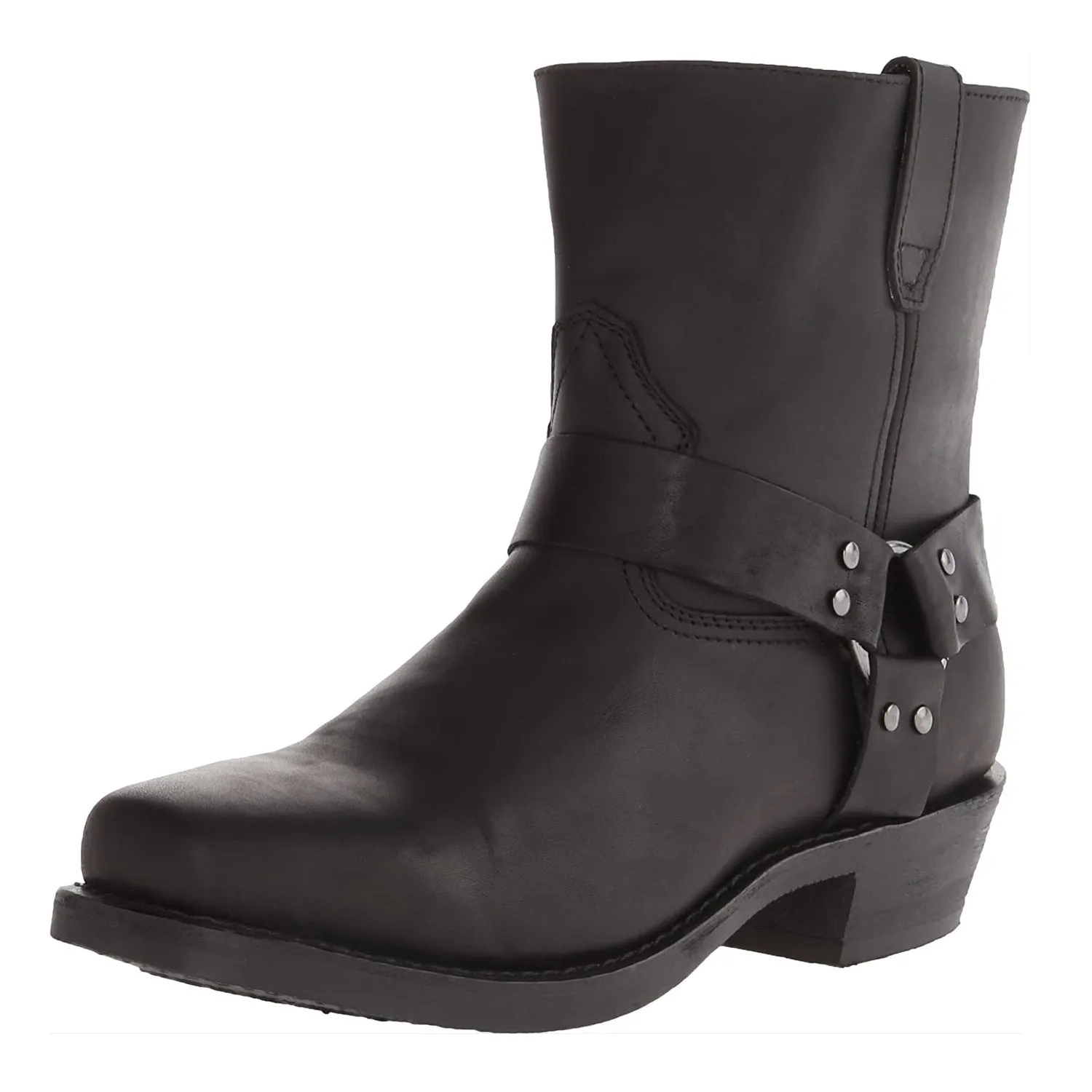 Retro Cowboy Mid-Calf Boots – Rivet Detail PU Ankle Boots for Men