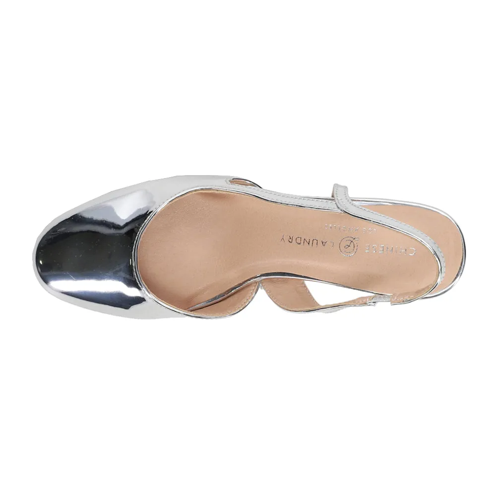 Rozie Metallic Block Heel Pumps