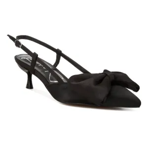 Satin Bow Slingback Sandals