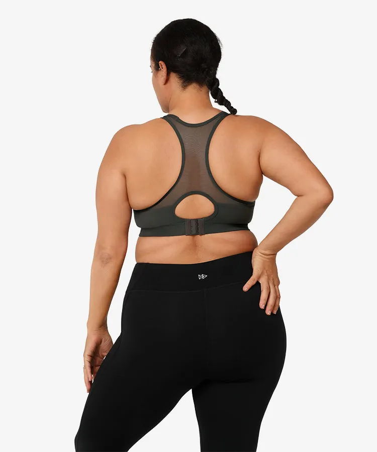 Shift Racerback Mesh Padded Running Bra | Women's High Support Sports Bra (Plus Size)