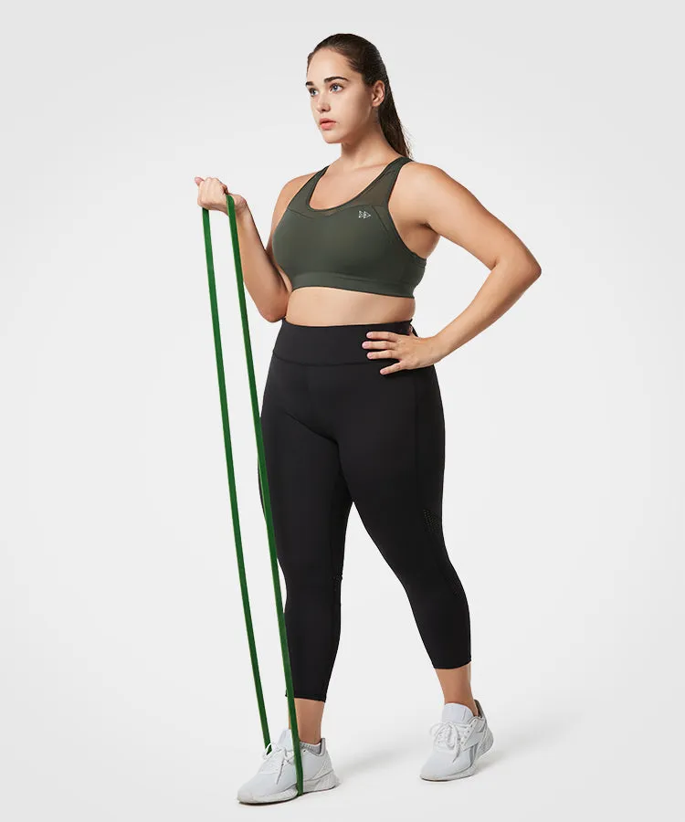 Shift Racerback Mesh Padded Running Bra | Women's High Support Sports Bra (Plus Size)