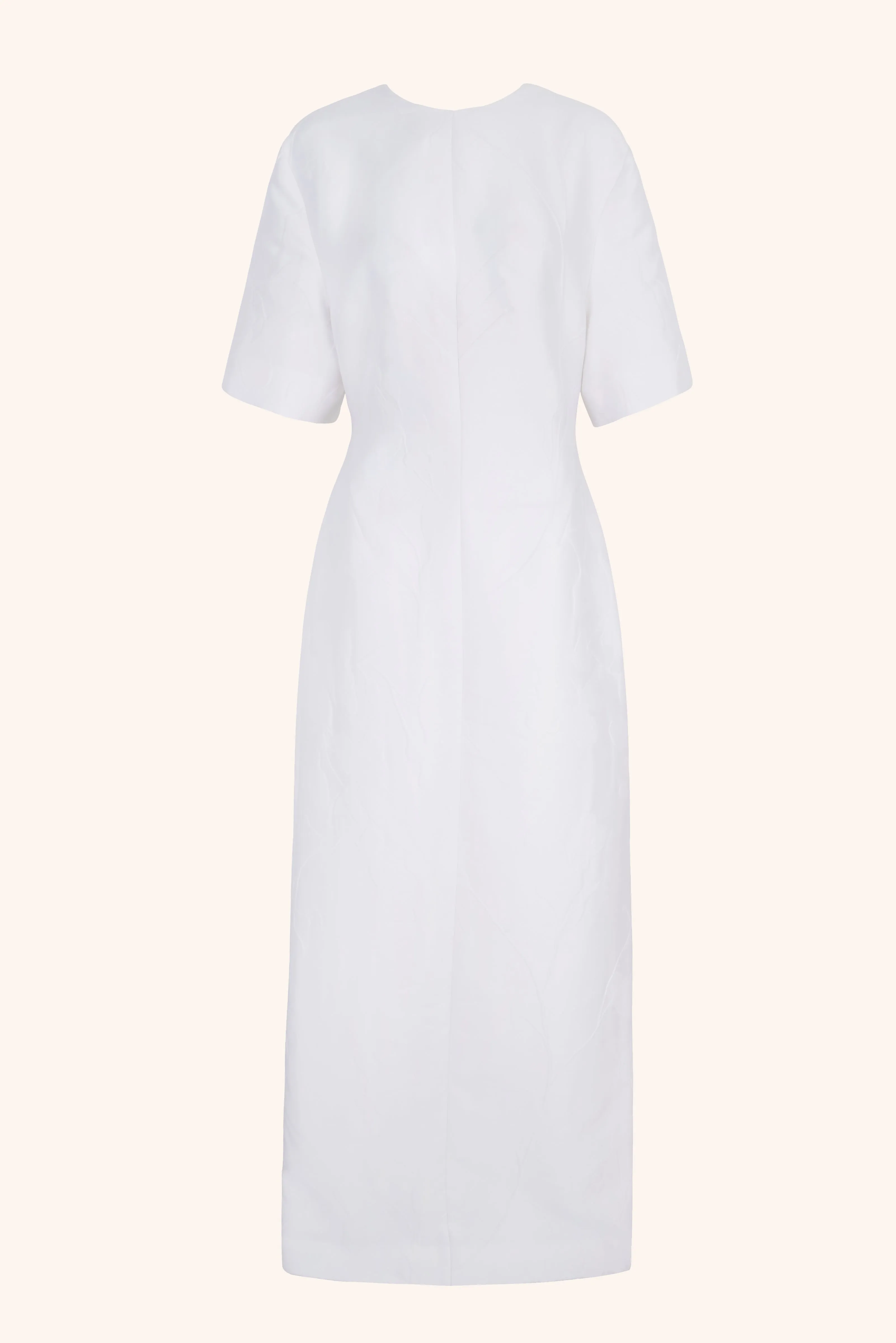 Sidres Dress In Optic White Embossed Cloque