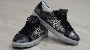 Silver and Black Metallic Trainer