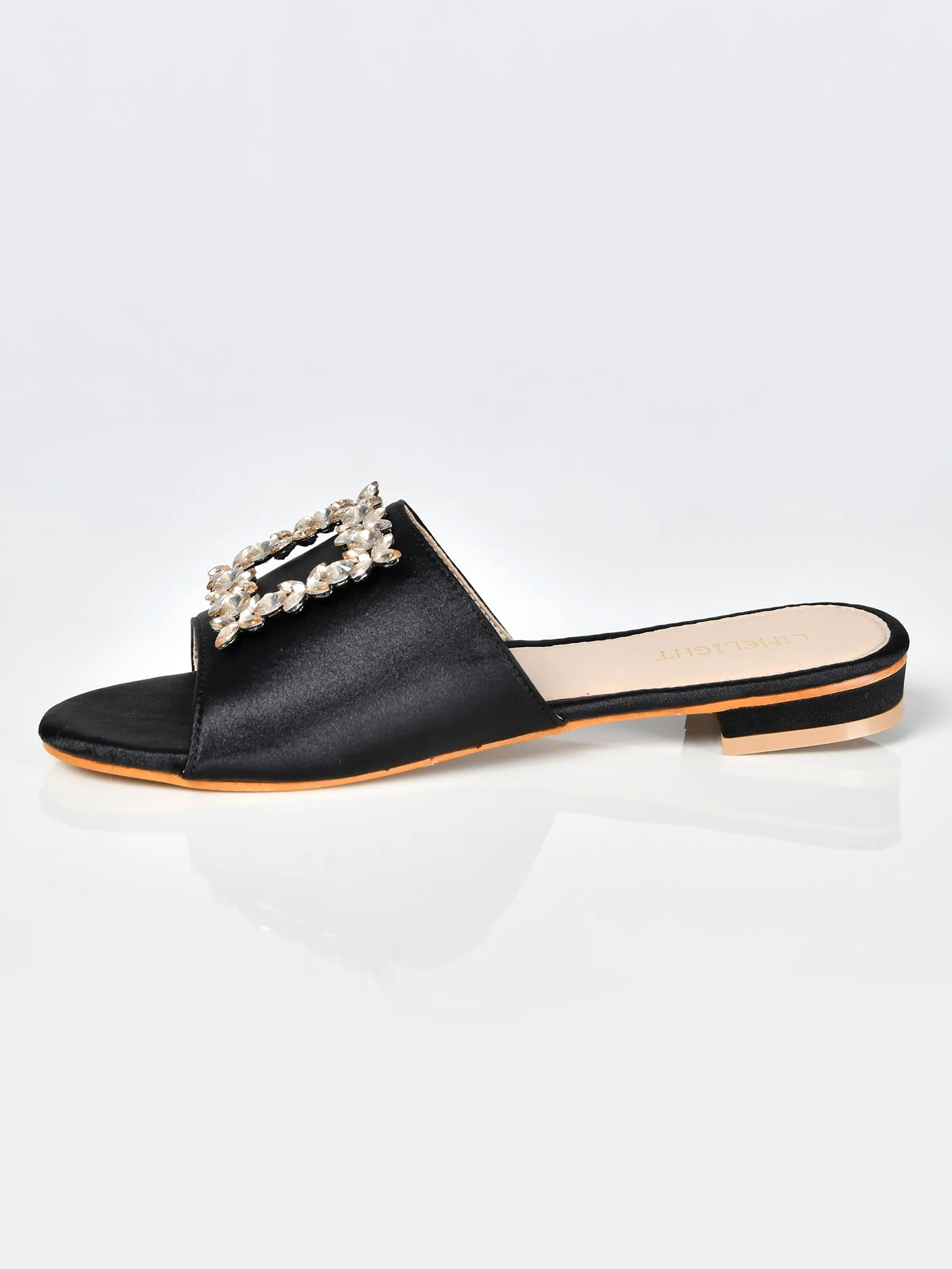 Square Stones Sandals-Black