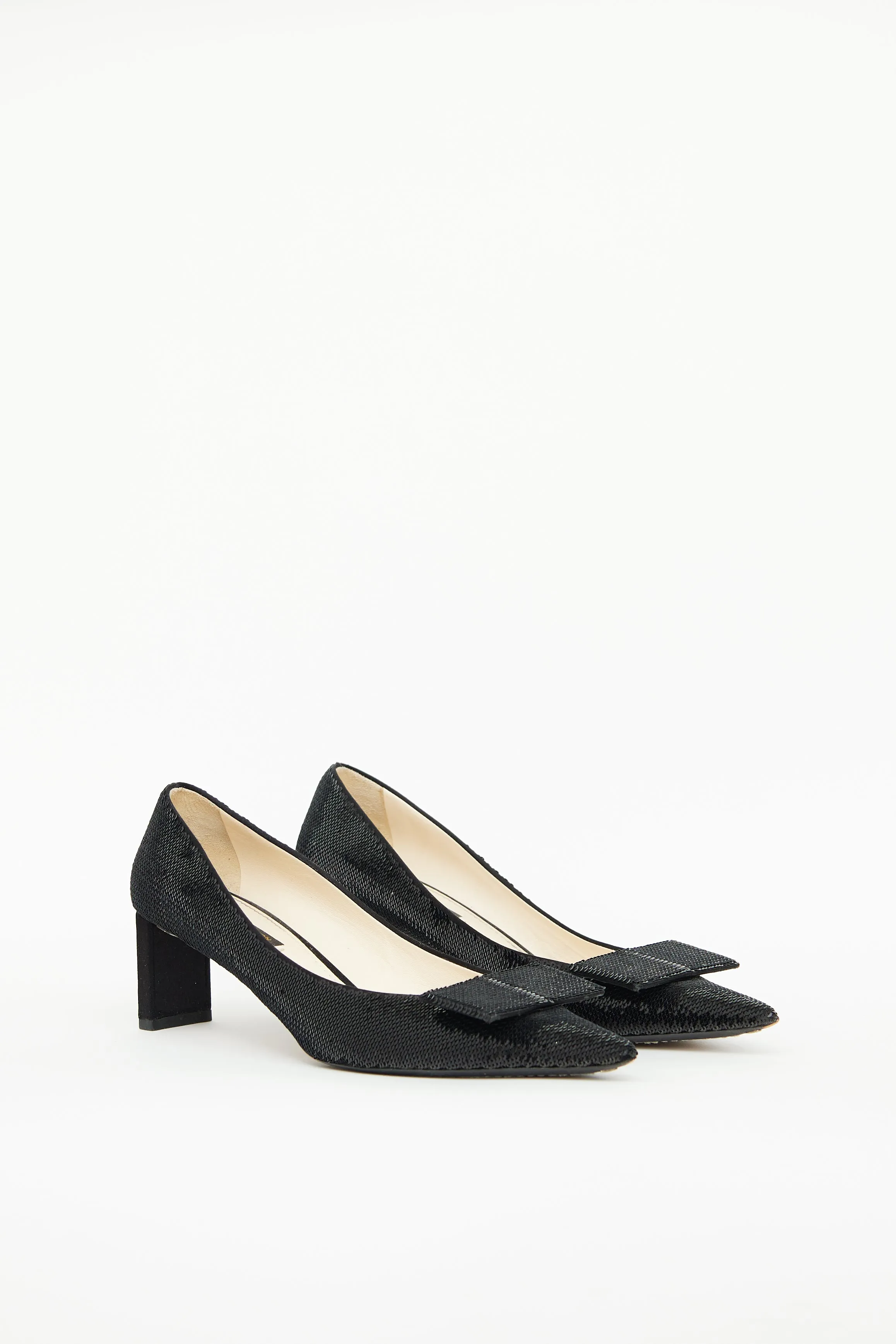 SS 2013 Black Sequin Bow Pump