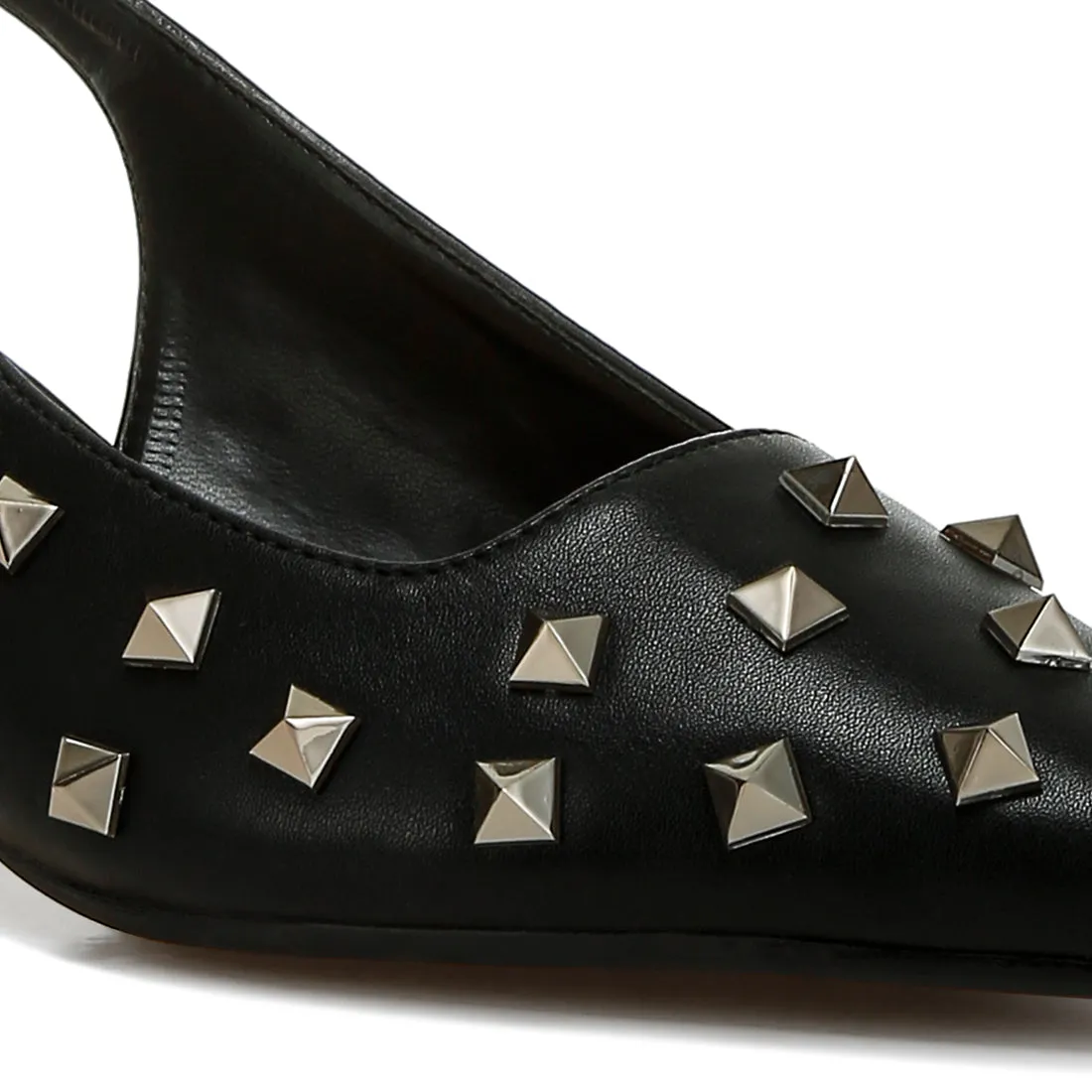 Stud Embellished Kitten Heels