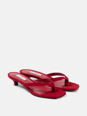 Suede thong sandals