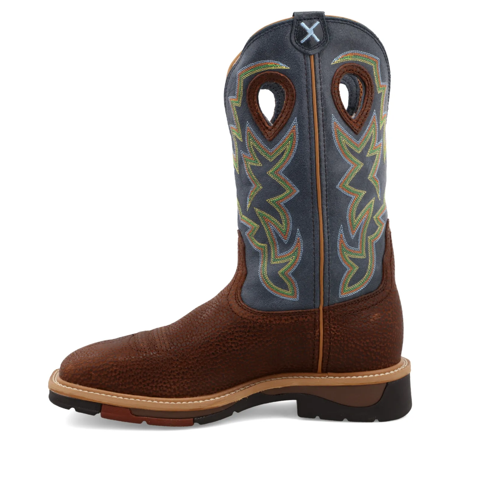 Twisted X® Men's Peanut Distressed & Navy Western Work Boots MLCW016