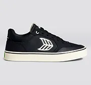 VALLELY PRO Black Suede and Cordura Ivory Logo Sneaker