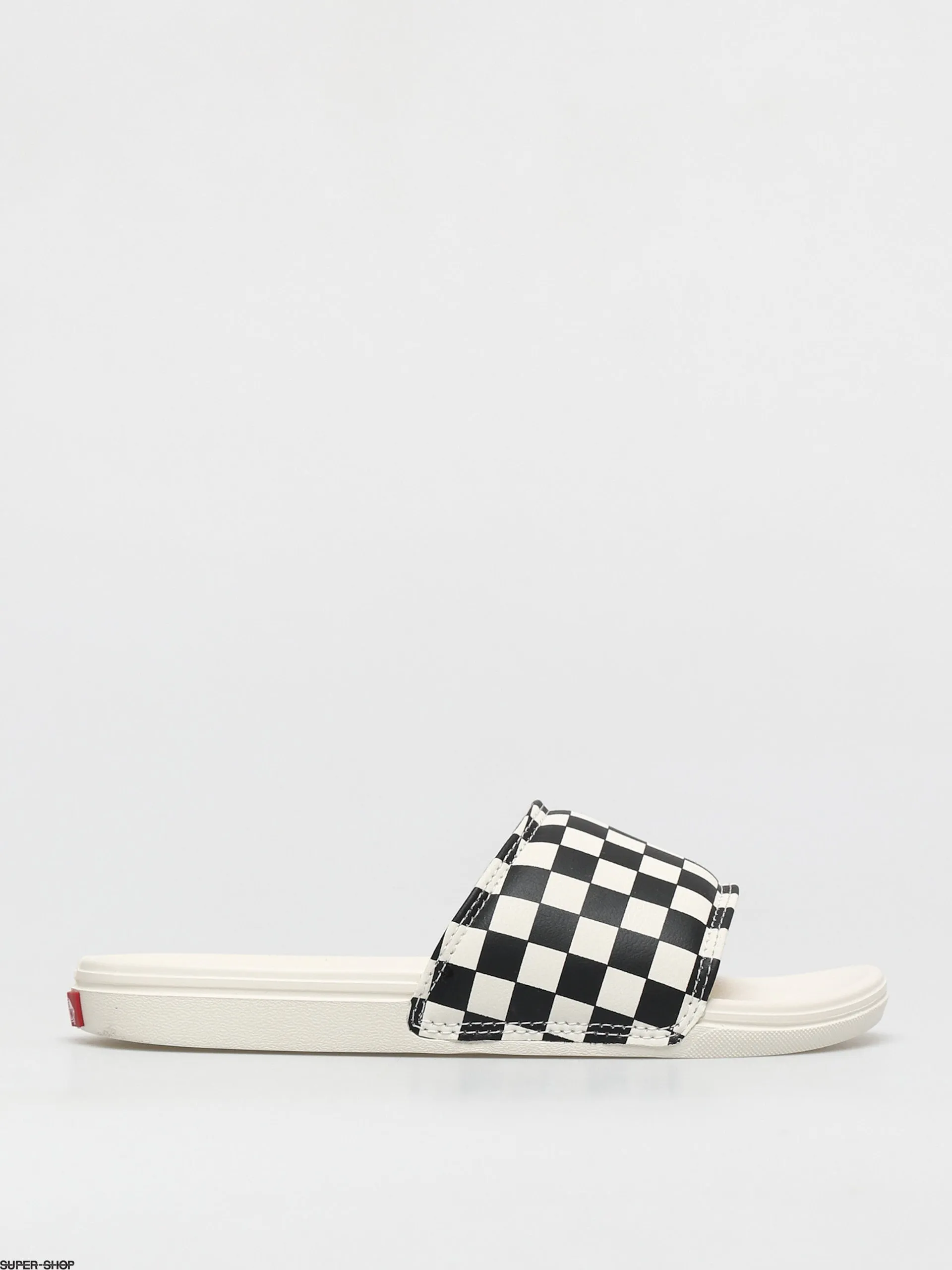 Vans Womens La Costa Slides in Black and Mars Checkerboard