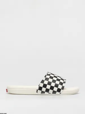 Vans Womens La Costa Slides in Black and Mars Checkerboard