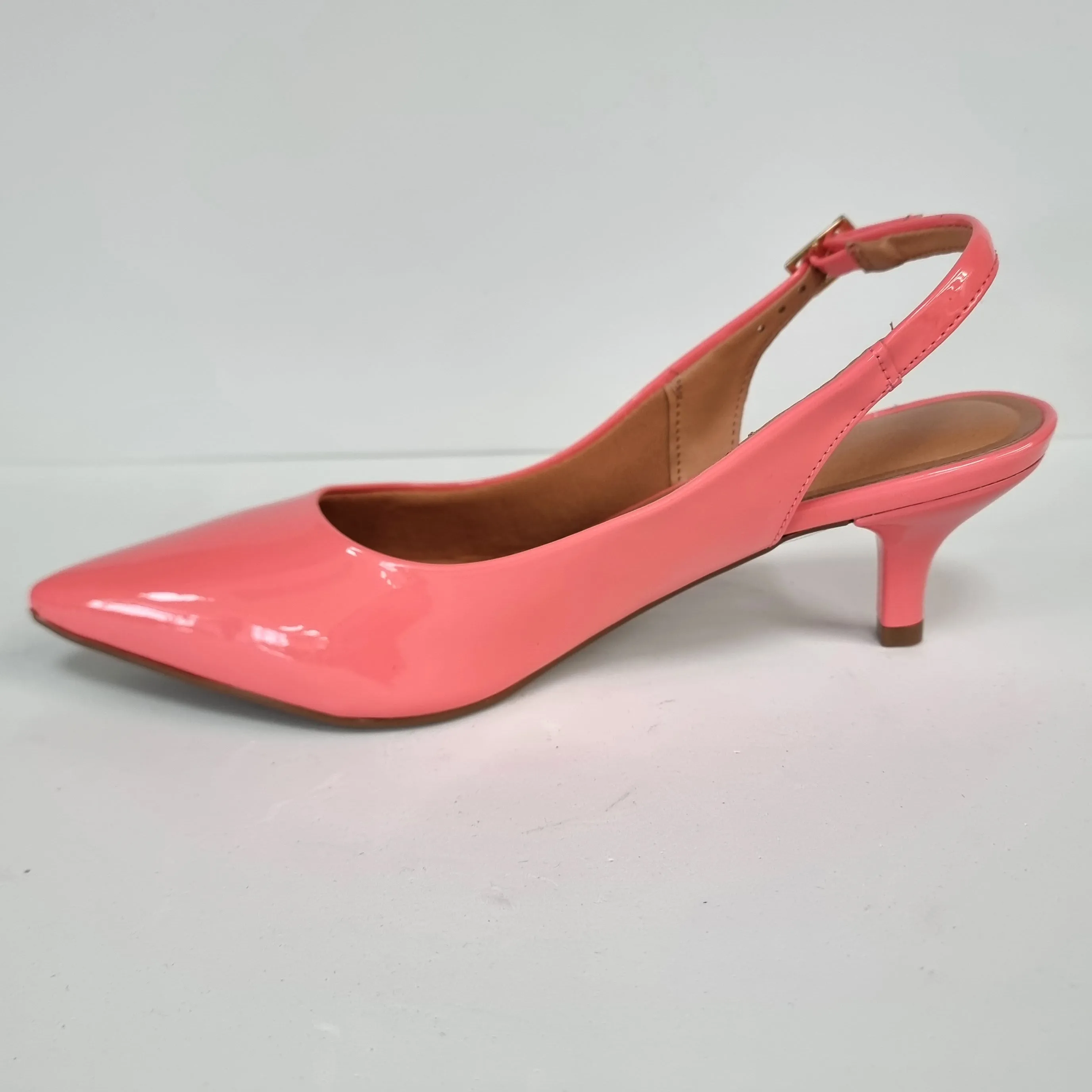 Vizzano 1122-806 Kitten Heel Slingback in Coral Patent
