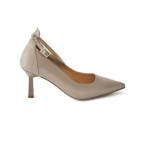 Women's Calf Leather Handmade Kitten Heels W2012
