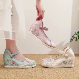Women's Han Chinese Clothing High Embroidered Ancient Canvas Shoes