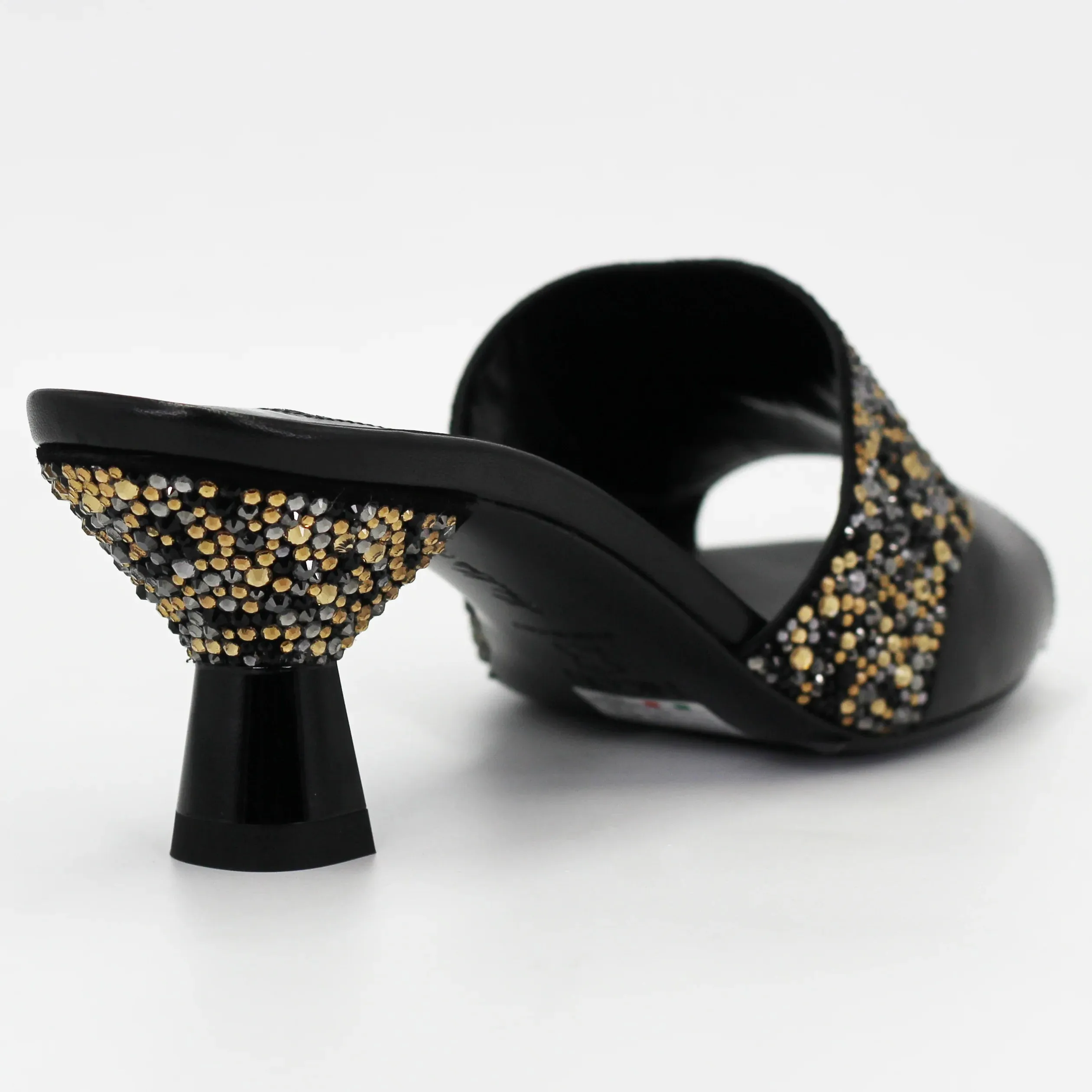 Women's kitten heel in satin Haima black (ELHAIMA)