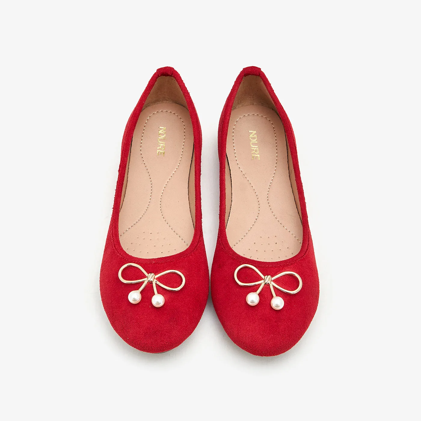 Women's Metallic Bow Suede Pumps