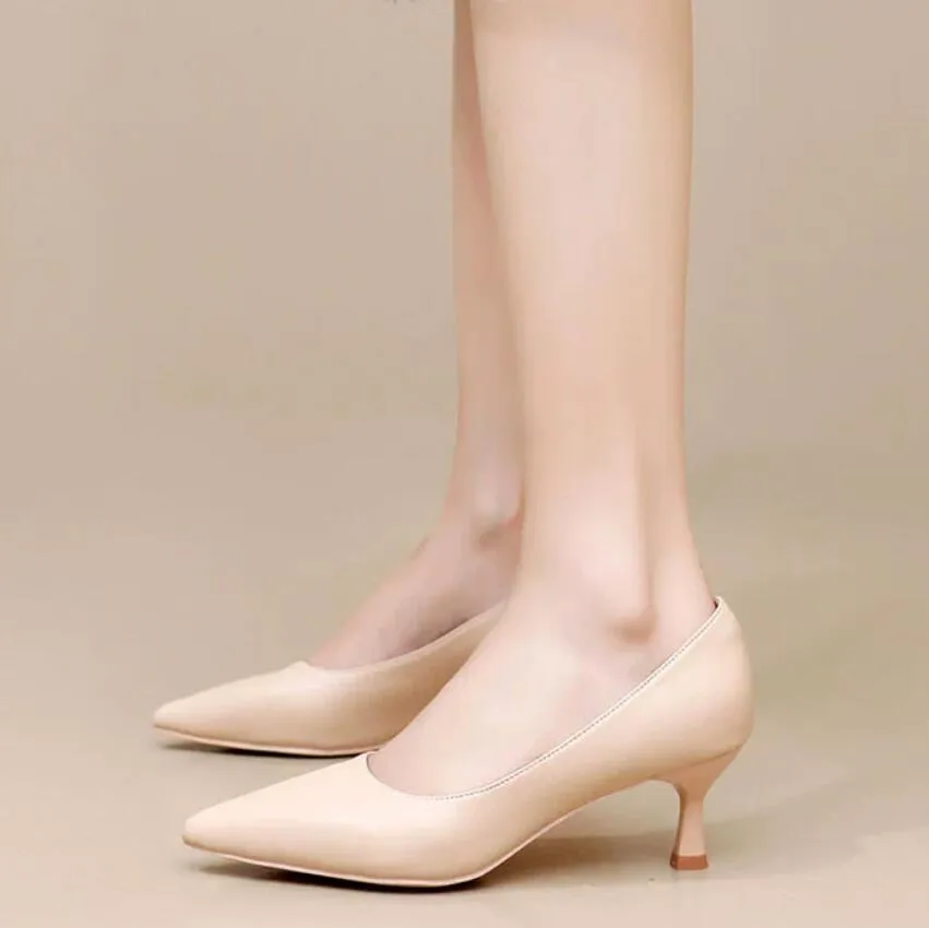 Women's Petite Feet Kitten Heel Pump Shoes ES94