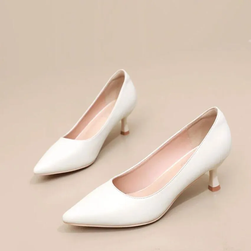 Women's Petite Feet Kitten Heel Pump Shoes ES94