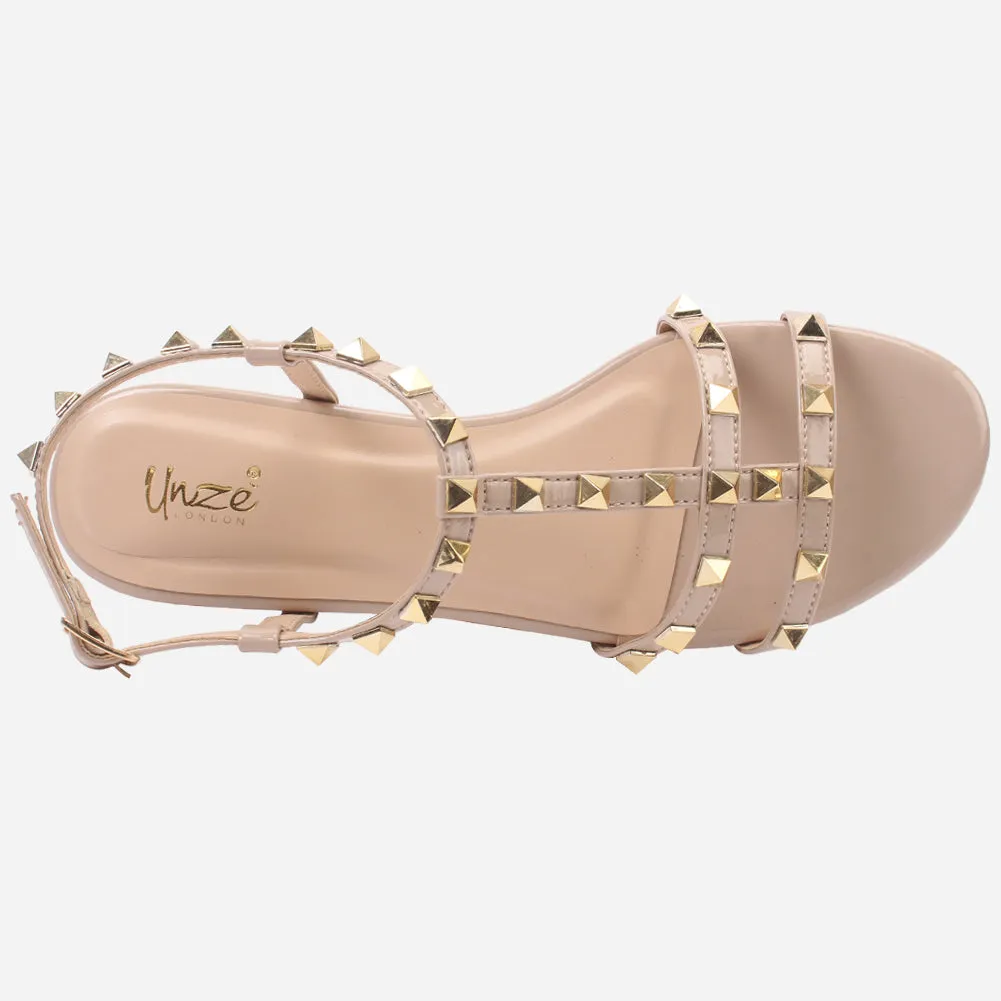 Womens "MAIDAS" Studs Detailing Flat Sandals