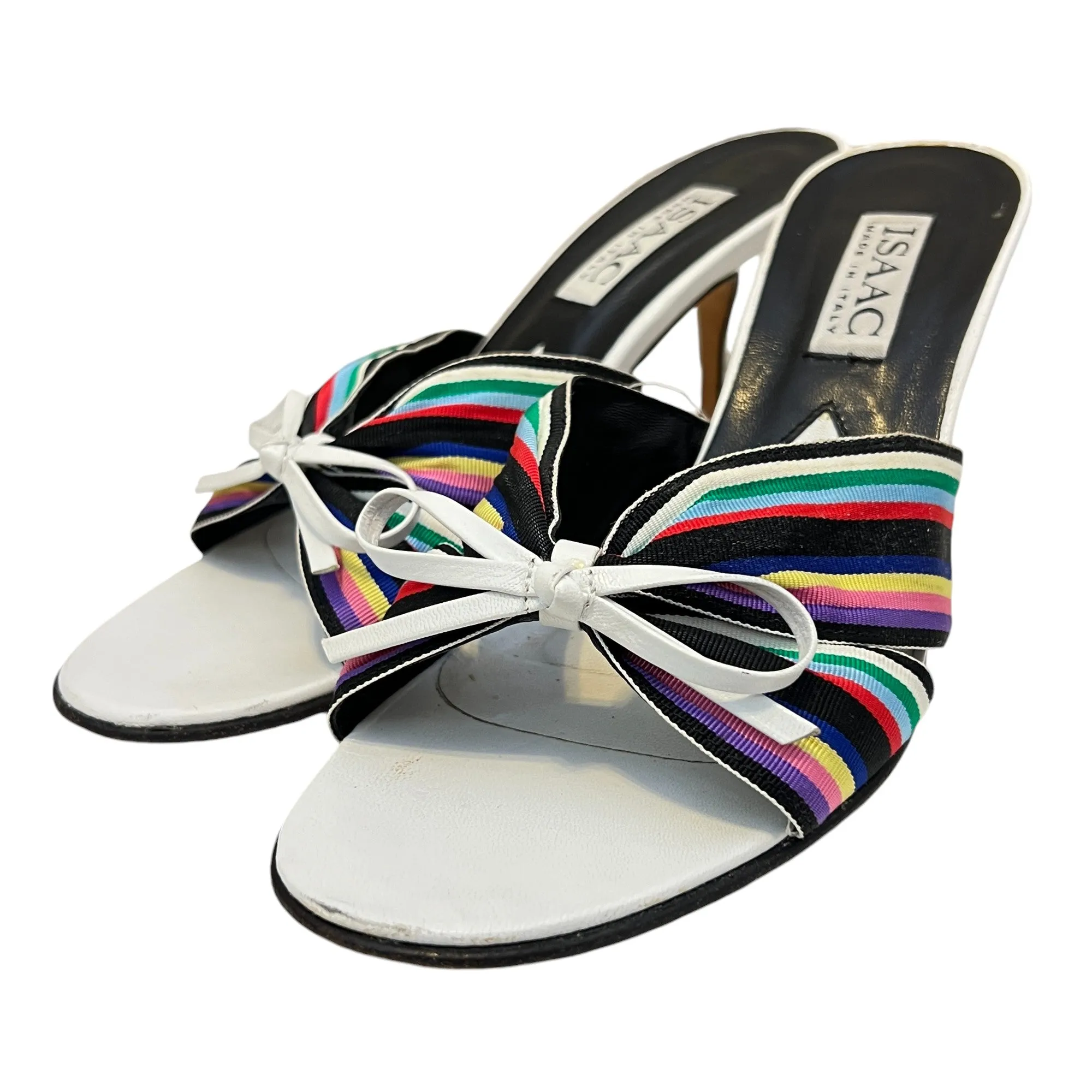 Y2K Rainbow Kitten Heels with Bow Size 7