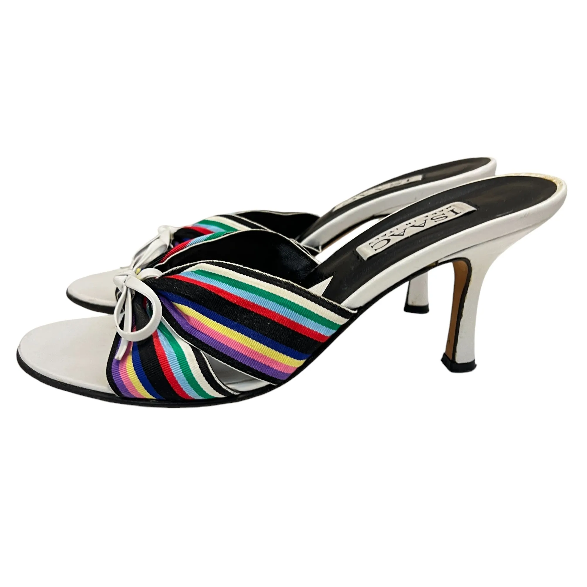 Y2K Rainbow Kitten Heels with Bow Size 7