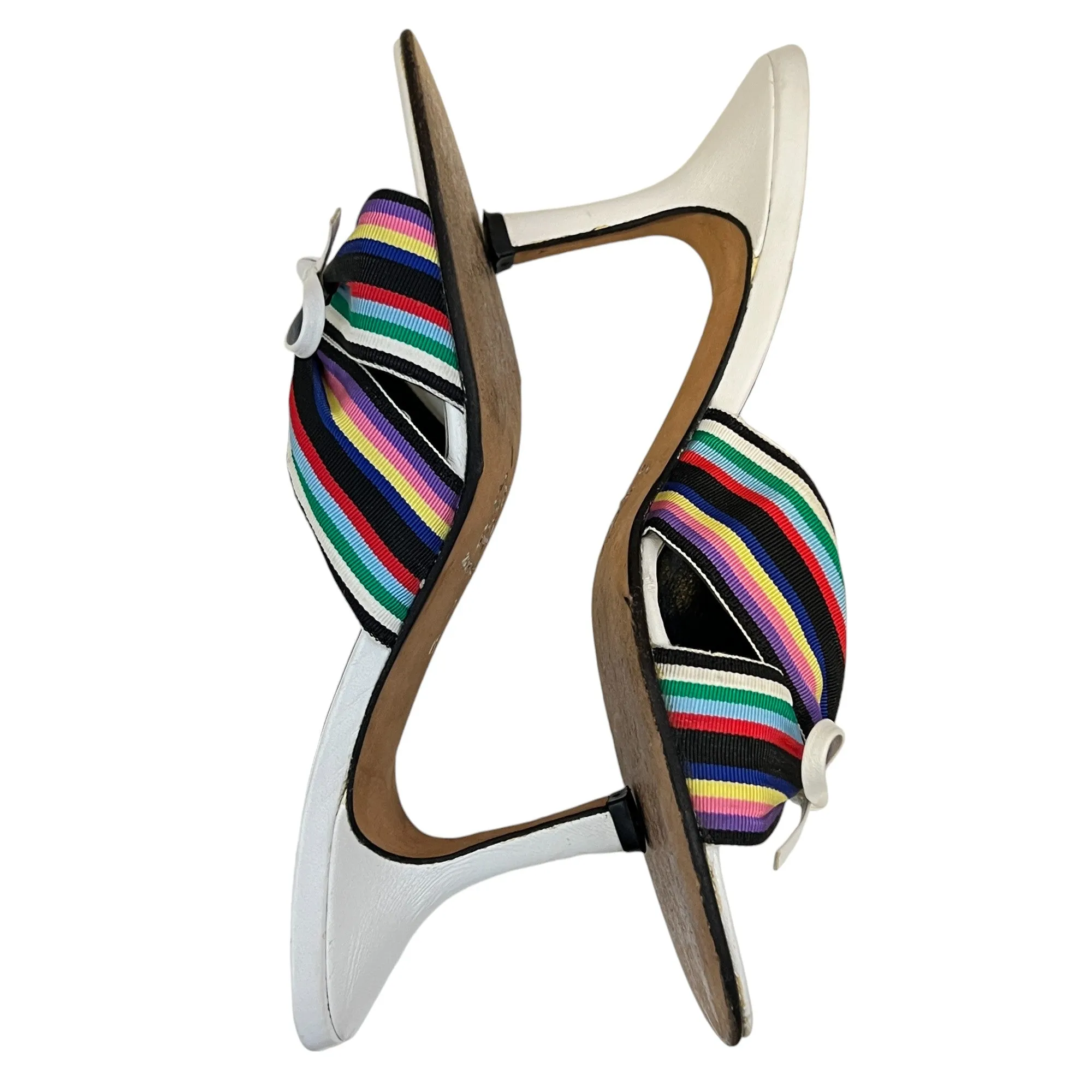 Y2K Rainbow Kitten Heels with Bow Size 7